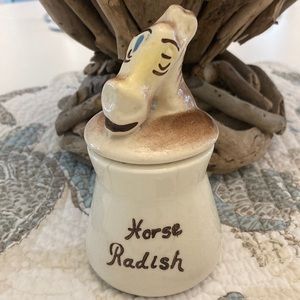 Anthropomorphic Vintage Horse Radish Jar